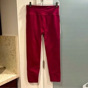 Calvin Klein Ribbed High Waist 7/8 Tight Womens Size L Maroon Red Legging NWT